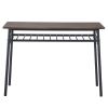 Rectangular Disassembly and Assembly P2 Board Iron Compartment 1 Table 4 Chairs Dining Table and Chair Set Brown
