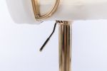 Set of 2 Bar Stools,with Chrome Footrest and Base Swivel Height Adjustable Mechanical Lifting Velvet + Golden Leg Simple Bar Stool-Ivory
