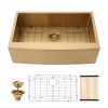 33 Gold Farmhouse Sink - 33 Inch Kitchen Sink Stainless Steel 16 gauge Apron Front Kitchen Sink