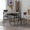 Rectangular Disassembly and Assembly P2 Board Iron Compartment 1 Table 4 Chairs Dining Table and Chair Set Brown
