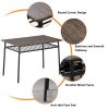 Rectangular Disassembly and Assembly P2 Board Iron Compartment 1 Table 4 Chairs Dining Table and Chair Set Brown