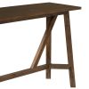 TREXM Multipurpose Home Kitchen Dining Bar Table Set with 3 Upholstered Stools(Dark Walnut)