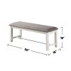 Carrol 6 Piece Wood Dining Set, White and Grey
