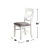 Carrol 6 Piece Wood Dining Set, White and Grey