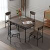 Rectangular Disassembly and Assembly P2 Board Iron Compartment 1 Table 4 Chairs Dining Table and Chair Set Brown