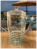 2.5 Quarts Designer Swirl Blue Acrylic Pitcher with Lid, Crystal Clear Break Resistant Premium Acrylic Pitcher for All Purpose BPA Free