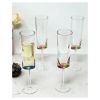 Designer Acrylic Oval Halo Rainbow Flutes Set of 4 (4oz), Premium Quality Unbreakable Stemmed Acrylic Flutes for All s