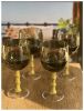 Designer Classic Palm Tree Acrylic Glasses Set of 4 (16oz), Premium Quality Unbreakable Bamboo Stemmed Acrylic Glasses for All Purpose Red or White