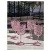 Designer Acrylic Paisley Pink Glasses Set of 4 (13oz), Premium Quality Unbreakable Stemmed Acrylic Glasses for All Purpose Red or White