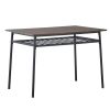 Rectangular Disassembly and Assembly P2 Board Iron Compartment 1 Table 4 Chairs Dining Table and Chair Set Brown