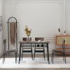 Rectangular Disassembly and Assembly P2 Board Iron Compartment 1 Table 4 Chairs Dining Table and Chair Set Brown
