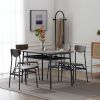 Rectangular Disassembly and Assembly P2 Board Iron Compartment 1 Table 4 Chairs Dining Table and Chair Set Brown